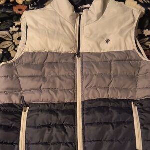 U.S. Polo Assn. Men's White and Gray Puffer Vest